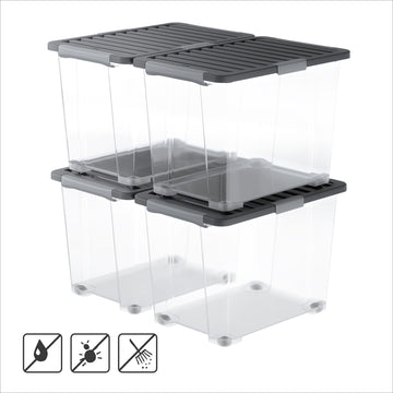Set Boxen mit Deckel 65 l, 4 tlg. CORE PRO