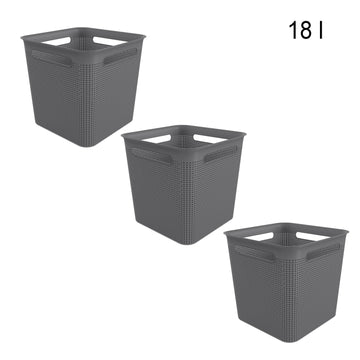 Storage Box 3pc Set Square 18L l BRISEN