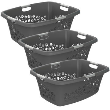 3er Set Wäschekorb 50 l FLOWERS
