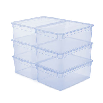 Storage Box Set 10 l, 6 pcs. CLEAR | Transparent blue horizon